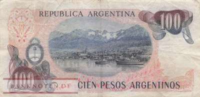 Argentinien - 100  Pesos Argentinos (#315a-1-B_F)
