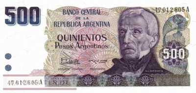 Argentinien - 500  Pesos Argentinos (#316a_UNC)