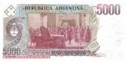 Argentinien - 5.000  Pesos Argentinos (#318a-B_UNC)