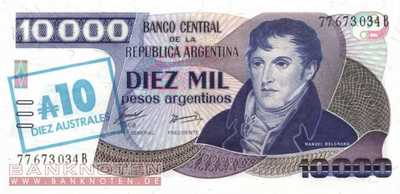 Argentina - 10  Australes (#322a-B_UNC)