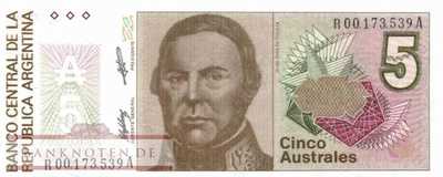 Argentinien - 5  Australes - Ersatzbanknote (#324bR_UNC)