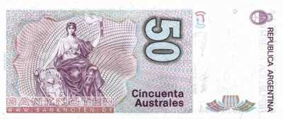 Argentinien - 50  Australes (#326b-U1_UNC)