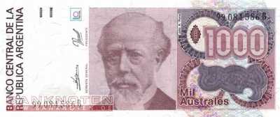 Argentinien - 1.000  Australes (#329-4-1_UNC)