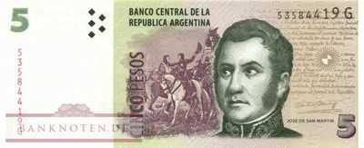 Argentinien - 5  Pesos (#353-G_UNC)