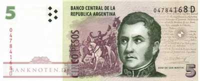 Argentinien - 5  Pesos (#353a-2-D_UNC)
