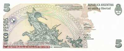 Argentina - 5  Pesos (#353a-2-E_UNC)