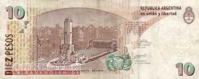 Argentinien - 10  Pesos (#354-F_F)
