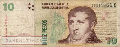 Argentinien - 10  Pesos (#354-K_VG)