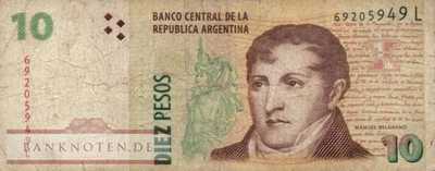 Argentinien - 10  Pesos (#354-L_VG)