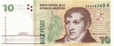 Argentinien - 10  Pesos (#354-N-U2_UNC)