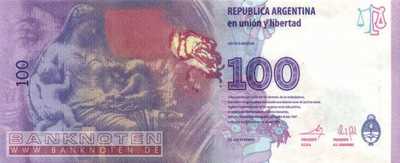 Argentinien - 100  Pesos - Evita Peron (#358a_UNC)