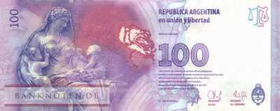 Argentinien - 100  Pesos - Evita Peron (#358b-K_UNC)