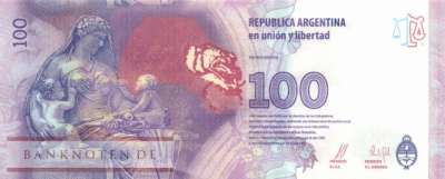 Argentinien - 100  Pesos (#358c-CA_UNC)