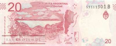 Argentinien - 20  Pesos (#361-1-B_UNC)
