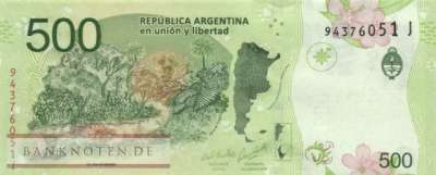 Argentina - 500  Pesos (#365-J_UNC)