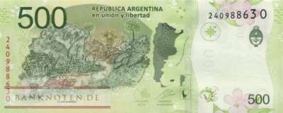 Argentina - 500  Pesos (#365-O_UNC)