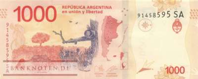 Argentinien - 1.000  Pesos (#366-SA_UNC)