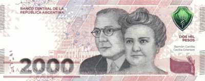 Argentina - 2.000  Pesos (#368a-A_UNC)