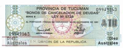 Argentina - Tucuman - 10  Australes (#S2713b-1_UNC)