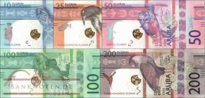 Aruba: 10 - 200 Florin 2019 (5 banknotes)
