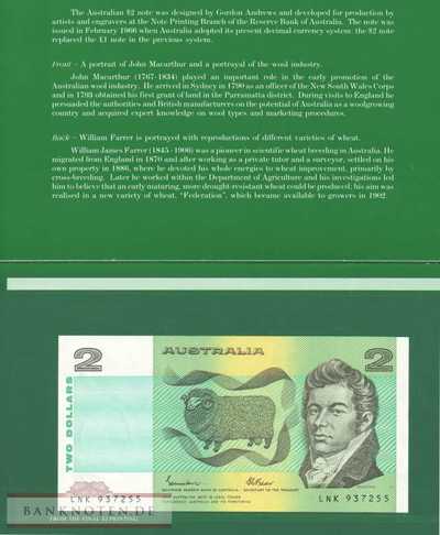Australien - 2  Dollars - im Folder (#043eF_UNC)