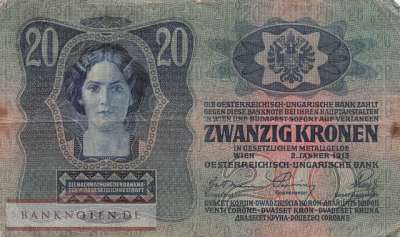 Österreich - 20  Kronen (#013_VG)