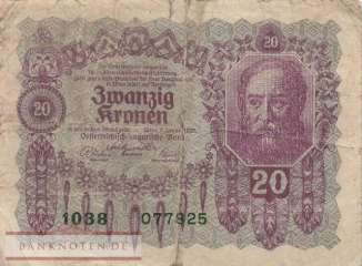 Österreich - 20  Kronen (#076_VG)