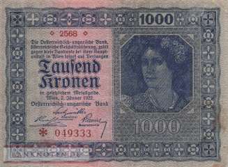 Austria - 1.000  Kronen (#078-1_VF)