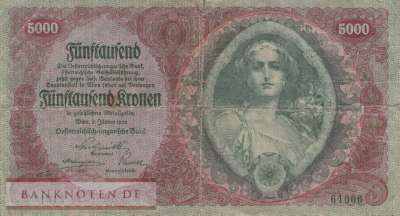 Österreich - 5.000  Kronen (#079_VG)