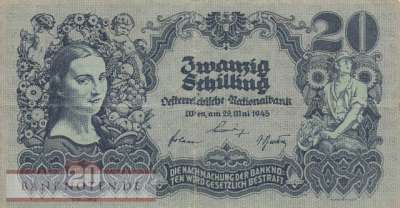 Österreich - 20  Schilling (#116-1_VF)