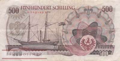 Österreich - 500  Schilling (#139_VF)