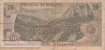Österreich - 20  Schilling (#142a-1_VG)