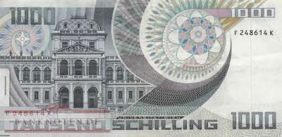 Österreich - 1.000  Schilling (#152a_VF)