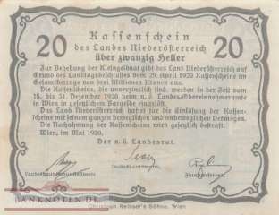 Österreich - Niederösterreich - 20  Heller (#S110_AU)