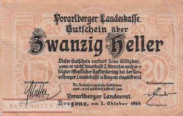 Österreich - Vorarlberg - 20  Heller (#S146_VF)