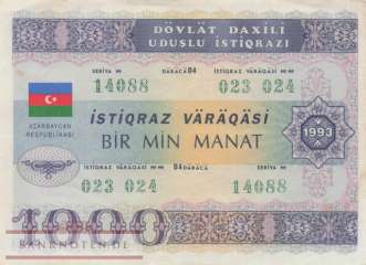 Aserbaidschan - 1.000  Manat (#013_C_VF)