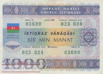 Aserbaidschan - 1.000  Manat (#013_C_XF)
