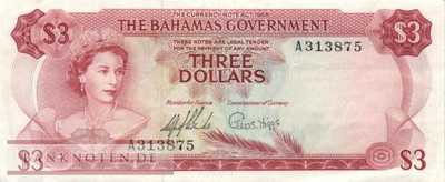 Bahamas - 3  Dollars (#019a_VF)