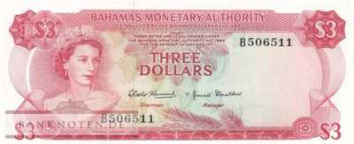 Bahamas - 3  Dollars (#028a_UNC)