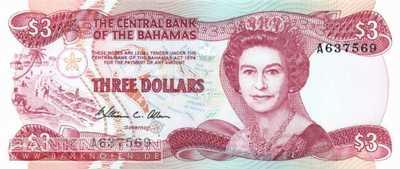Bahamas - 3  Dollars (#044a_UNC)