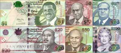 Bahamas: 1 - 100 Dollars (6 banknotes)