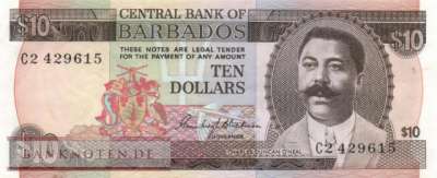 Barbados - 10  Dollars (#033a_VF)