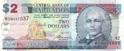 Barbados - 2  Dollars (#066c_VF)