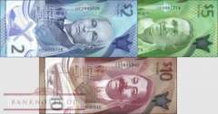 Barbados: 2 - 10 Dollars (3 banknotes)