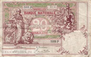 Belgium - 20  Francs (#067-19_F)