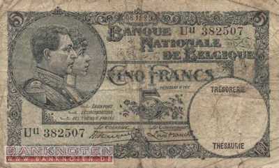 Belgium - 5  Francs (#097b-31_VG)