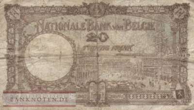 Belgium - 20  Francs (#098b-31_VG)