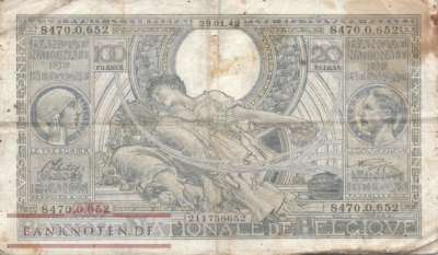 Belgium - 100  Francs (#107-42_VG)
