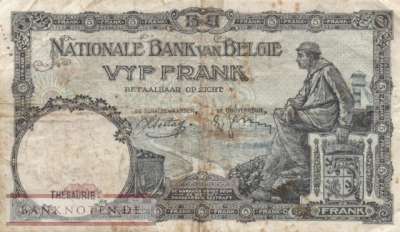 Belgien - 5  Francs (#108a_F)