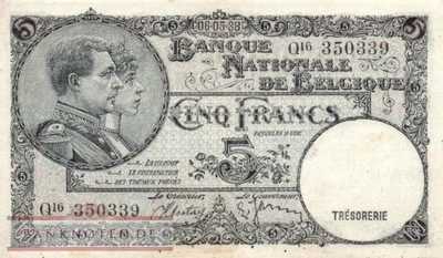 Belgien - 5  Francs (#108x_VF)